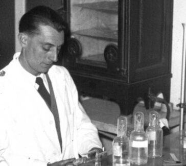 Irène and Frédéric Joliot-Curie in their laboratory in 1935