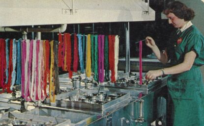postcard showing colorful yarn