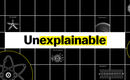 Vox's Unexplainable podcast logo: the word Unexplainable on a grid of black squares and white lines.